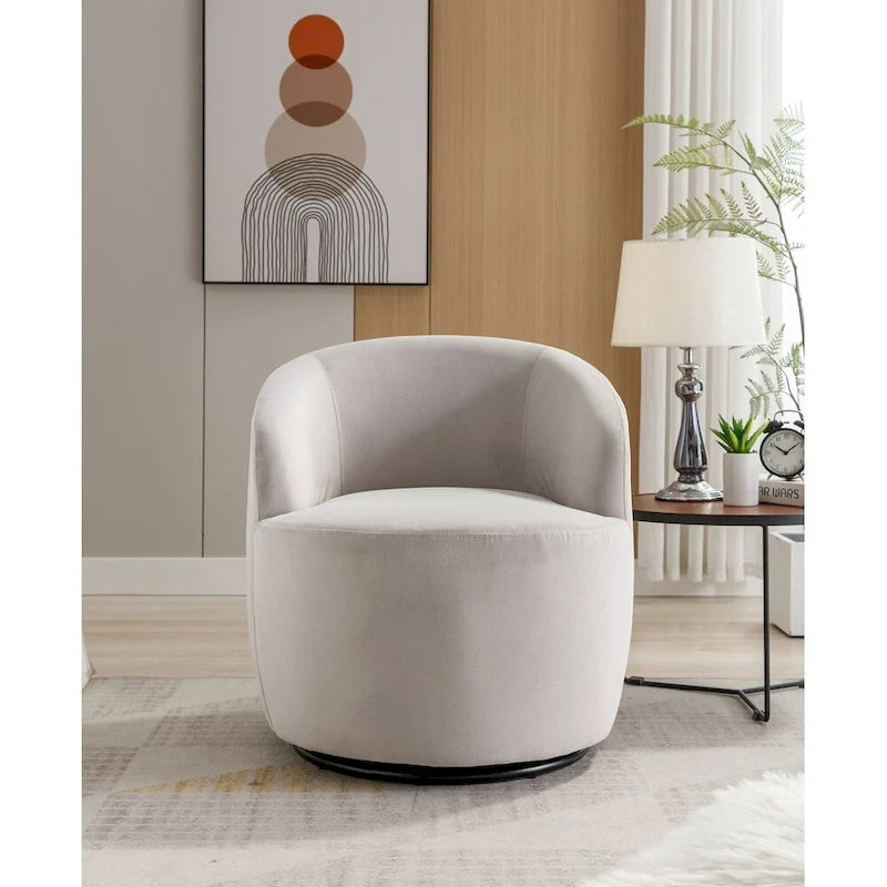 Fauteuil pivotant en velours