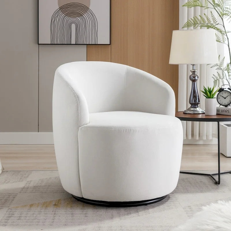 Fauteuil pivotant en velours