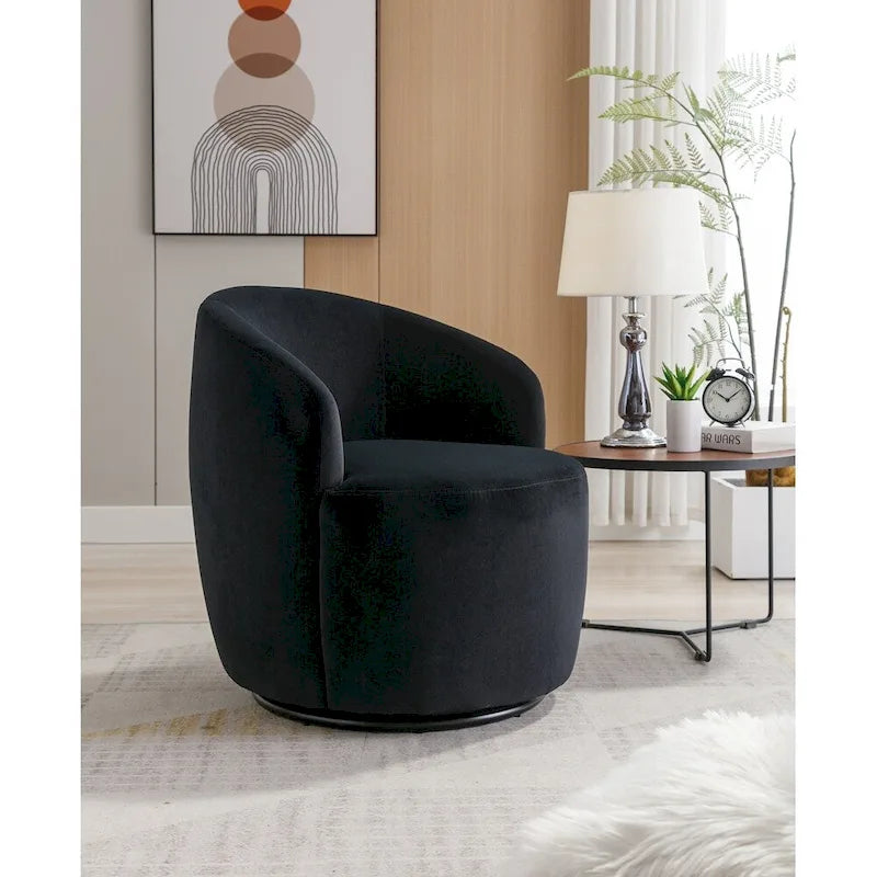 Fauteuil pivotant en velours