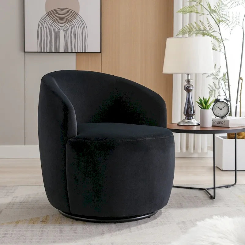 Fauteuil pivotant en velours