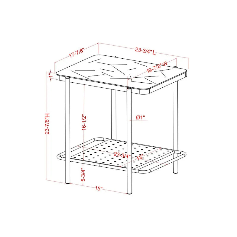 Table basse de style moderne avec plateau en verre blanc