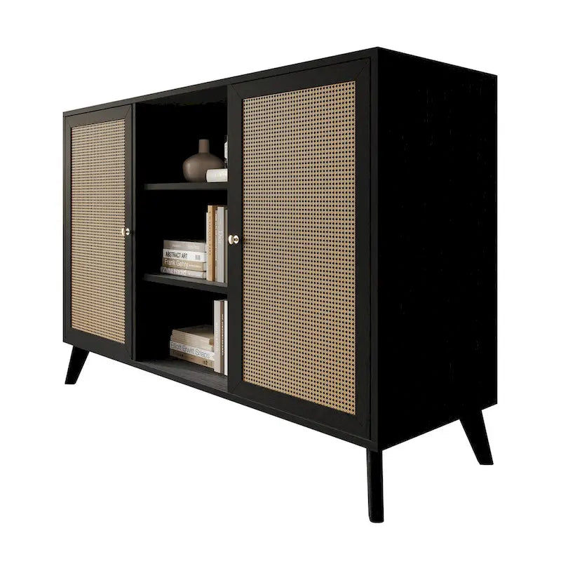 Buffet Noir Mid-Century Modern