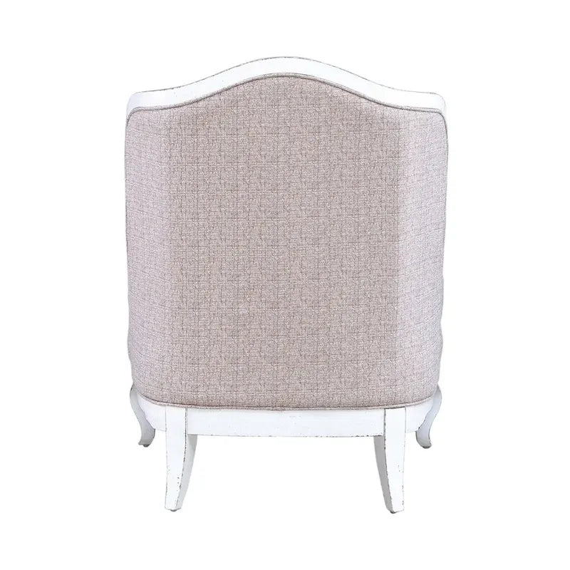 Fauteuil d'appoint rembourré blanc antique