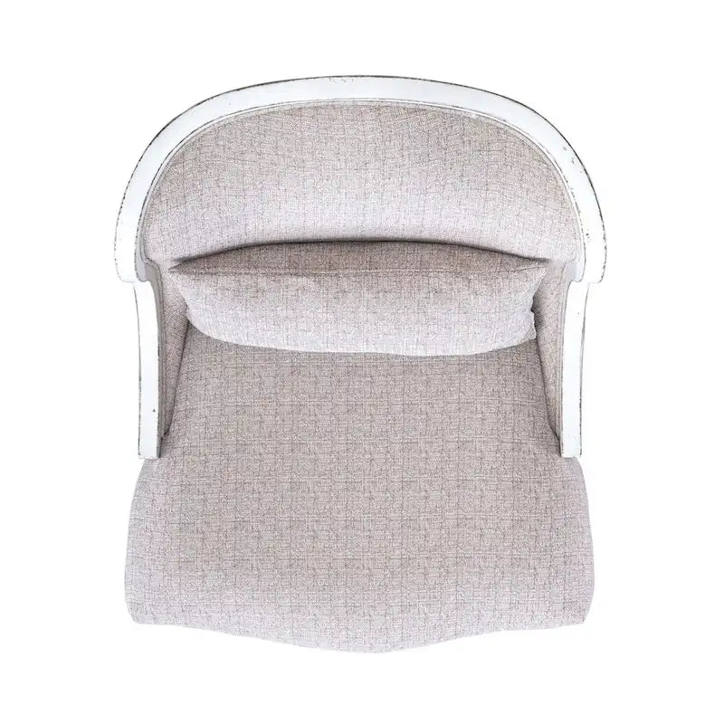 Fauteuil d'appoint rembourré blanc antique