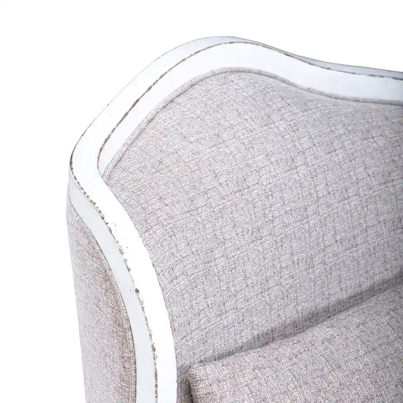 Fauteuil d'appoint rembourré blanc antique