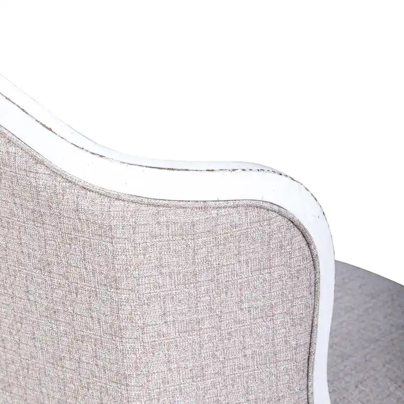 Fauteuil d'appoint rembourré blanc antique