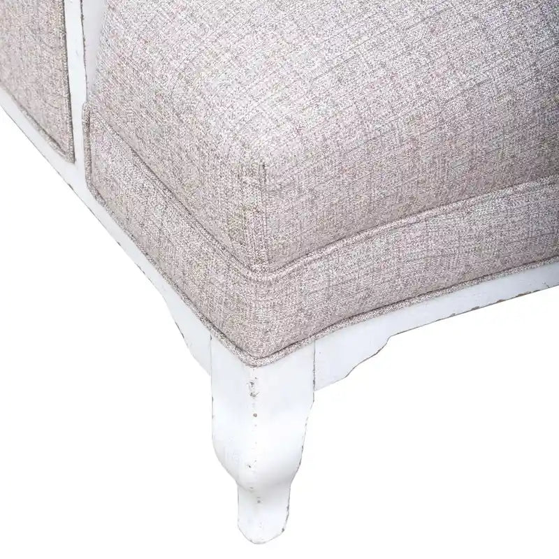 Fauteuil d'appoint rembourré blanc antique
