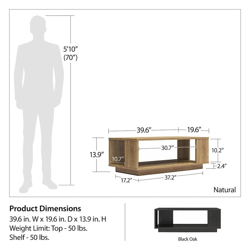 Table basse rectangulaire de style moderne