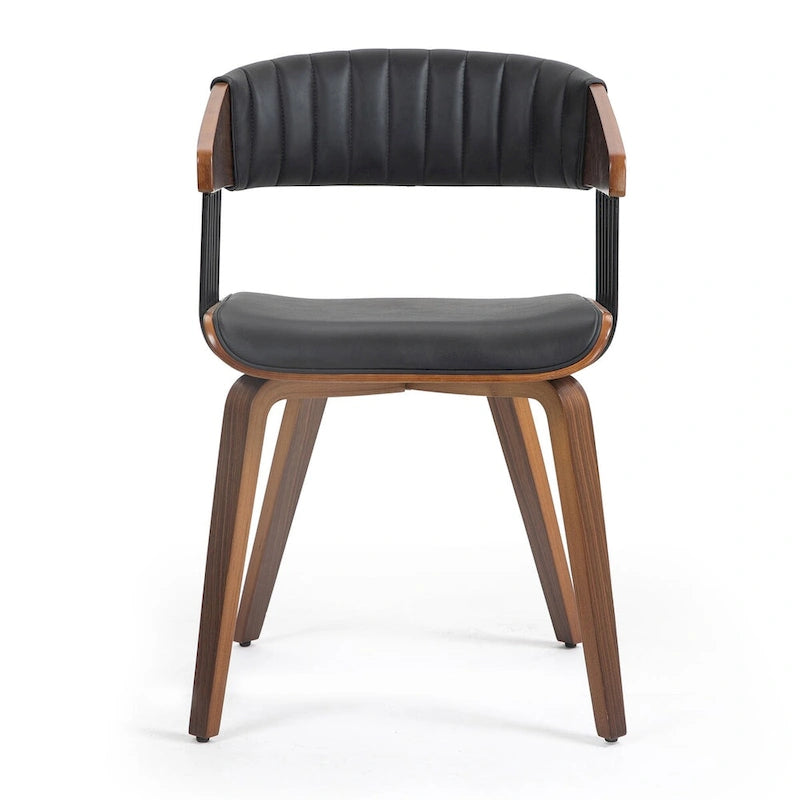 Chaise de salle à manger en similicuir noir