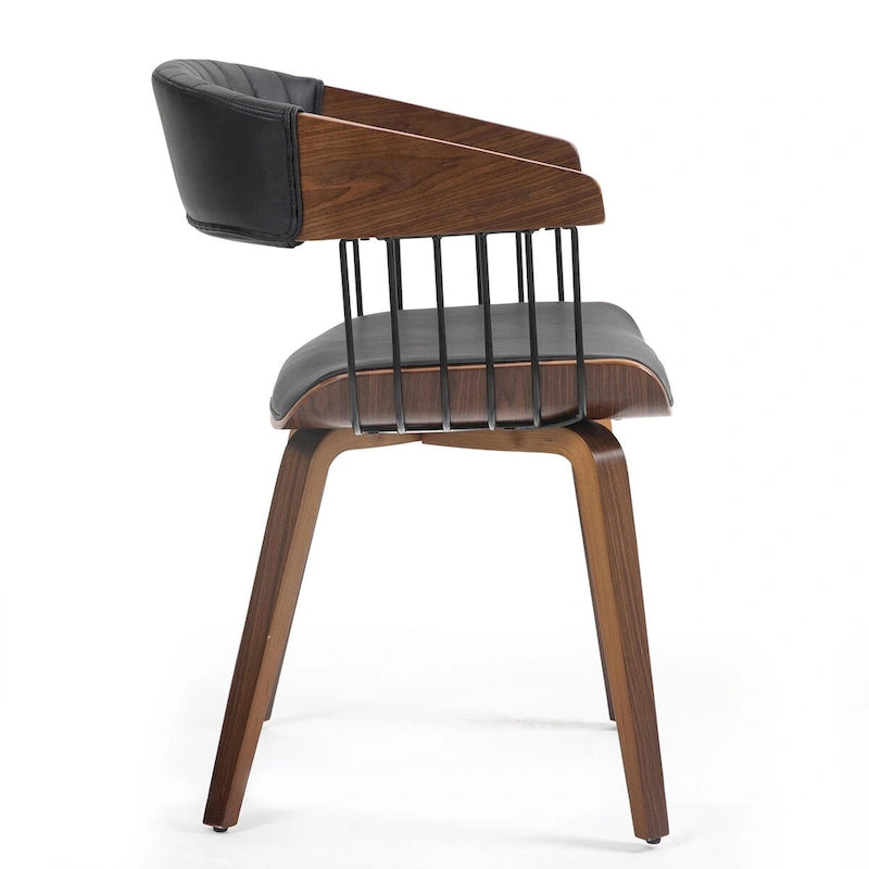 Chaise de salle à manger en similicuir noir