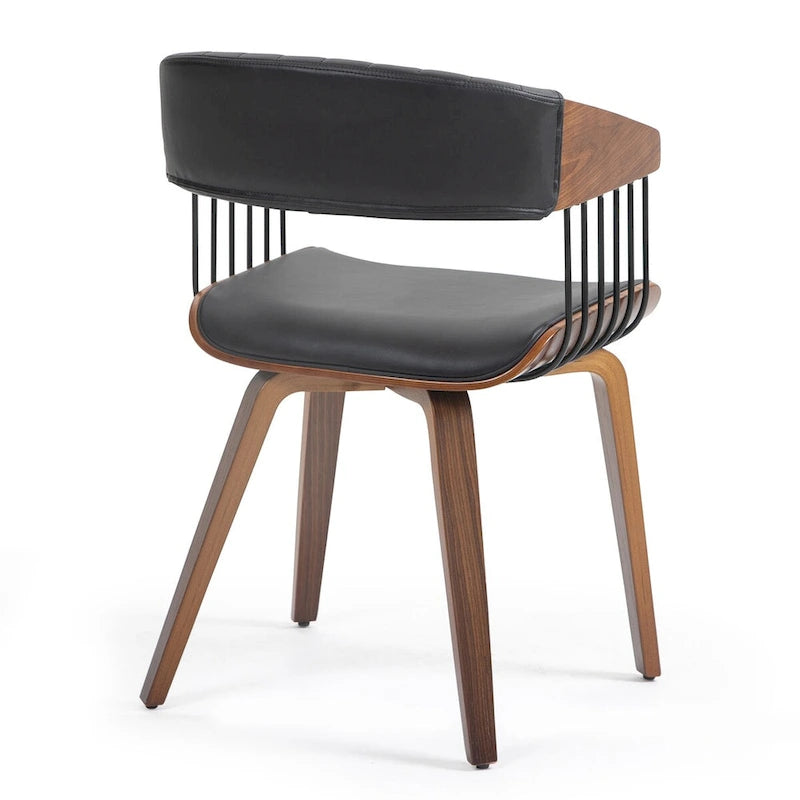 Chaise de salle à manger en similicuir noir