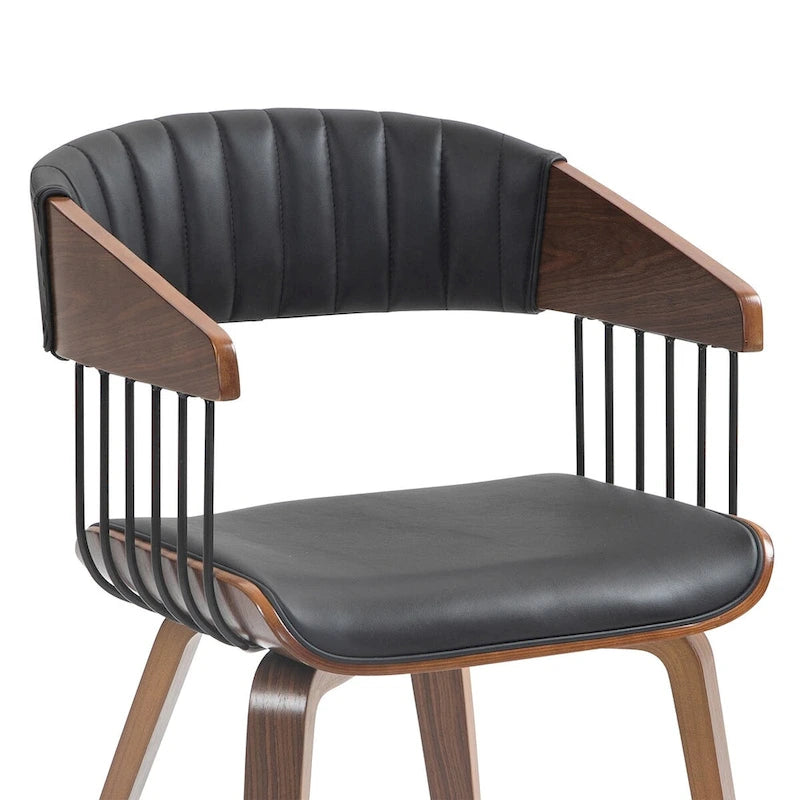 Chaise de salle à manger en similicuir noir