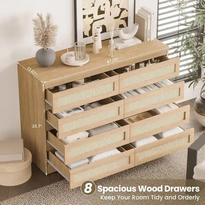 Commode double 8 tiroirs, commode en bois