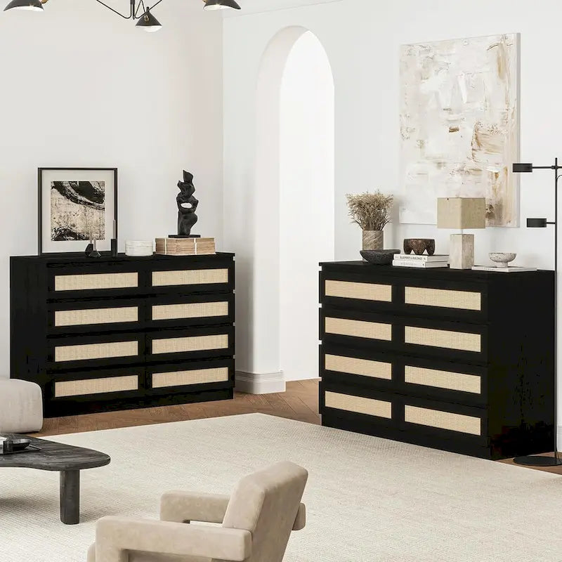 Commode double 8 tiroirs, commode en bois