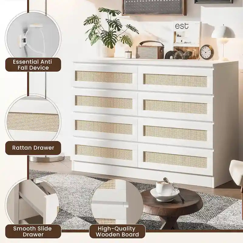 Commode double 8 tiroirs, commode en bois