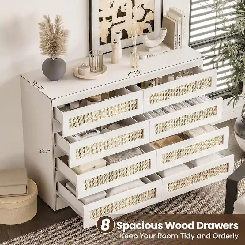 Commode double 8 tiroirs, commode en bois