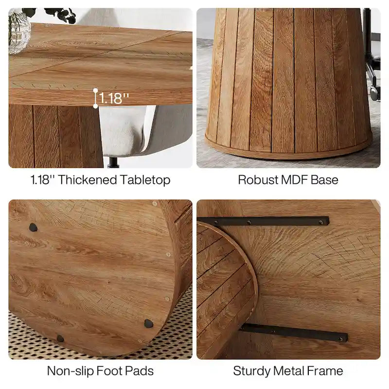Table de conférence ovale en bois marron